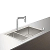 Кухонная мойка hansgrohe C71-F655-09, сталь 43206800 со смесителем