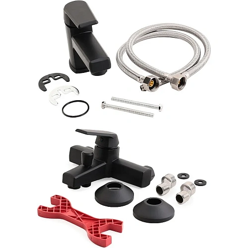 Комплект смесителей OneLife P02-511b черный Комплект смесителей OneLife P02-511b черный