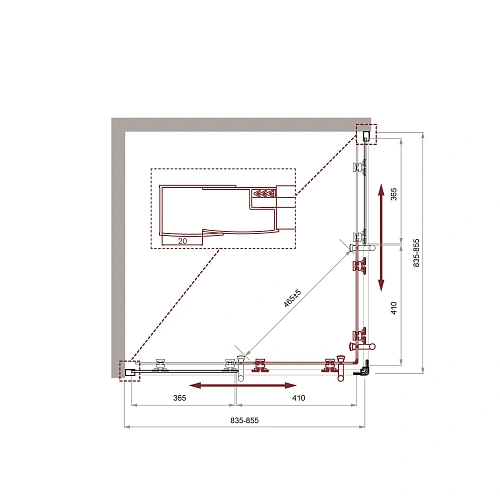 Душевой уголок BelBagno UNO-195-A-2-85-C-Cr Душевой уголок BelBagno UNO-195-A-2-85-C-Cr