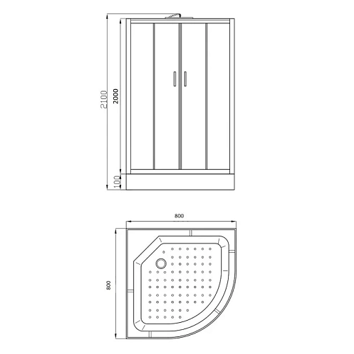 Душевая кабина Parly EF831 800x800 профиль белый, стекло матовое Душевая кабина Parly EF831 800x800 профиль белый, стекло матовое
