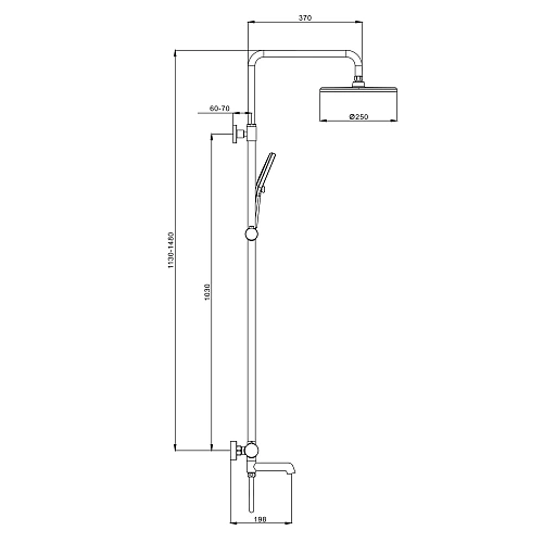 Душевая система Raglo R20.26.09, графит Душевая система Raglo R20.26.09, графит