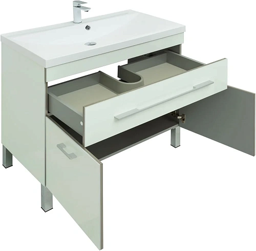 Комплект мебели Aquanet Верона 90 белый (напольный 1 ящик 2 дверцы) 00287661 Комплект мебели Aquanet Верона 90 белый (напольный 1 ящик 2 дверцы) 00287661