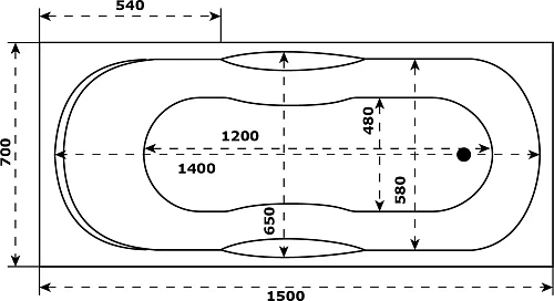 Акриловая ванна DIWO Ярославль 150x70 прямоугольная, пристенная, российская 511133 Акриловая ванна DIWO Ярославль 150x70 прямоугольная, пристенная, российская 511133