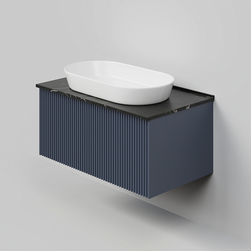 Тумба под раковину La Fenice TERRA Blu Grigio 80 NFNC-01-TER-BG-80-3-GB синяя матовая с белой столешницей Тумба под раковину La Fenice TERRA Blu Grigio 80 NFNC-01-TER-BG-80-3-GB синяя матовая с белой столешницей