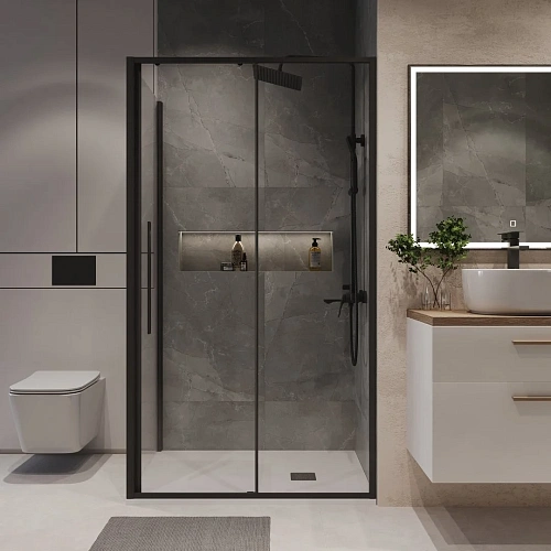 Душевой уголок Niagara Nova NG-84-12AB-A80B-34 (120x80x195) прямоуг., раздвижн., черный матов, стекло прозрачное Душевой уголок Niagara Nova NG-84-12AB-A80B-34 (120x80x195) прямоуг., раздвижн., черный матов, стекло прозрачное