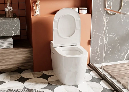 Унитаз приставной ABBER Bequem AC1115P белый с импульсным смывом с крышкой микролифт Унитаз приставной ABBER Bequem AC1115P белый с импульсным смывом с крышкой микролифт