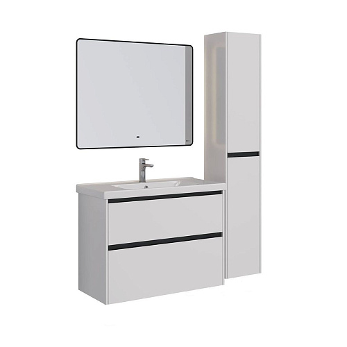 Тумба под раковину Lemark COMBI 100 см подвесная/напольная, черный/белый LM03C100T-black Тумба под раковину Lemark COMBI 100 см подвесная/напольная, черный/белый LM03C100T-black