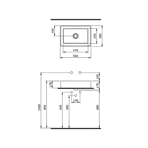 Раковина BERGES Mascon накладная, 55х38 см 181003 Раковина BERGES Mascon накладная, 55х38 см 181003