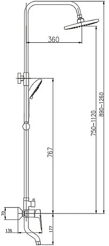 Душевая система Haiba HB2414 Душевая система Haiba HB2414