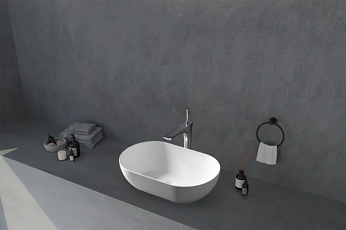 Раковина ABBER Stein AS2611 накладная, белая матовая Раковина ABBER Stein AS2611 накладная, белая матовая