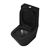 Унитаз напольный GROSSMAN GR-4450BMSQ 60,5x38x82,5 черный матовый, безободковый, торнадо с тонкой крышкой Унитаз напольный GROSSMAN GR-4450BMSQ 60,5x38x82,5 черный матовый, безободковый, торнадо с тонкой крышкой
