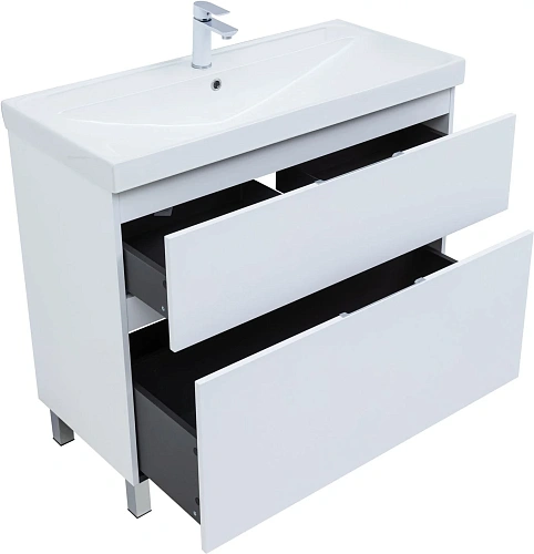 Тумба под раковину Aquanet Алвита New 100 00344135 напольная, белый матовый Тумба под раковину Aquanet Алвита New 100 00344135 напольная, белый матовый