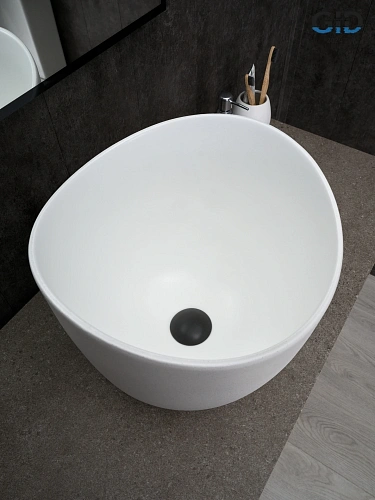 Раковина Gid N9303wg 51221 накладная белый матовый / белый графит 36x36x32 Раковина Gid N9303wg 51221 накладная белый матовый / белый графит 36x36x32