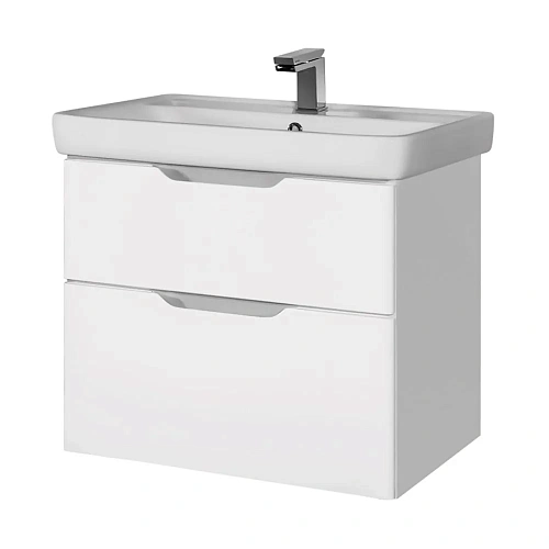Тумба под раковину DREJA Q, 80 см, подвесная, 2 ящика, белый глянец 99.0003 Тумба под раковину DREJA Q, 80 см, подвесная, 2 ящика, белый глянец 99.0003