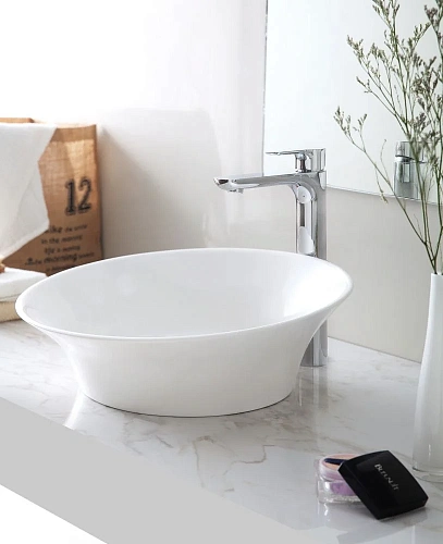 Раковина ABBER Stein AS2607 накладная, белая матовая Раковина ABBER Stein AS2607 накладная, белая матовая