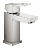 Картинка анонса товара «смеситель для раковины grohe eurocube со сливным гарнитуром, суперсталь (23127dc0)»
