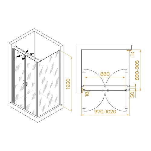 Душевой уголок RGW PA-144 (PA-104+Z-050-2+O-104) 1000x900 мм 060814409-011 хром Easy Clean Душевой уголок RGW PA-144 (PA-104+Z-050-2+O-104) 1000x900 мм 060814409-011 хром Easy Clean