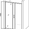Душевая дверь DIWO Смоленск 150 см, профиль хромый матовый 556320 Душевая дверь DIWO Смоленск 150 см, профиль хромый матовый 556320