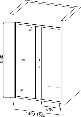 Душевая дверь DIWO Смоленск 150 см, профиль хромый матовый 556320 Душевая дверь DIWO Смоленск 150 см, профиль хромый матовый 556320
