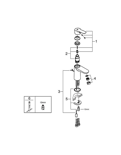 Смеситель для раковины GROHE BauEdge с цепочкой, хром (23329000) Смеситель для раковины GROHE BauEdge с цепочкой, хром (23329000)