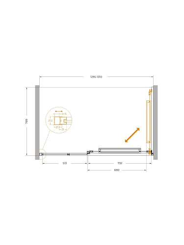Душевая дверь CEZARES LUX-B-FS-11-130-C-CR 130 см, профиль хром, стекло прозрачное Душевая дверь CEZARES LUX-B-FS-11-130-C-CR 130 см, профиль хром, стекло прозрачное