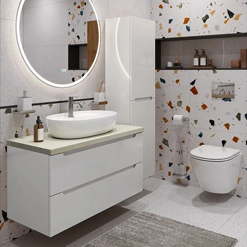 Тумба со столешницей и раковиной BelBagno ETNA 100 etna100bl-kepmco-1346-set подвесная ETNA100BL-KEPMCO-1346-SET Тумба со столешницей и раковиной BelBagno ETNA 100 etna100bl-kepmco-1346-set подвесная ETNA100BL-KEPMCO-1346-SET