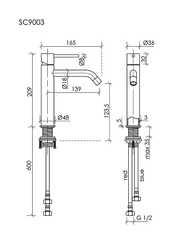 Смеситель для раковины Sancos Etna SC9003BG брашированное золото, PVD покрытие Смеситель для раковины Sancos Etna SC9003BG брашированное золото, PVD покрытие