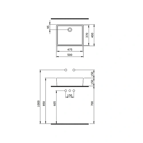Раковина BERGES Ego накладная, 50х40 см 181001 Раковина BERGES Ego накладная, 50х40 см 181001