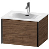 Картинка анонса товара «тумба под раковину duravit xviu xv40320b221 подвесная 61 см орех/черный»
