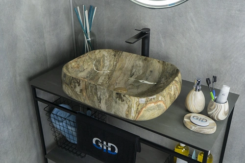 Раковина Gid Mnc186 54423 накладная под камень глянцевая 56x42x14 Раковина Gid Mnc186 54423 накладная под камень глянцевая 56x42x14