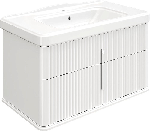 Тумба с раковиной STWORKI Молде 95 белая, с сифоном 579358 Тумба с раковиной STWORKI Молде 95 белая, с сифоном 579358