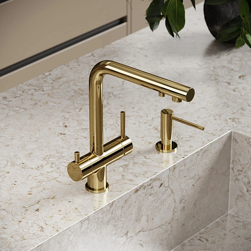 Смеситель для кухни SANCOS Foster SC4014ZG с возможностью подключения фильтра, полированное золото Смеситель для кухни SANCOS Foster SC4014ZG с возможностью подключения фильтра, полированное золото