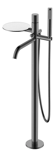 Смеситель для ванны Boheme STICK Gun Metal c ручкой DIAMOND напольный 129-GM графит Смеситель для ванны Boheme STICK Gun Metal c ручкой DIAMOND напольный 129-GM графит