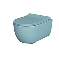 Унитаз подвесной Abner 103T20801R (545x360x330) матовый голубой безободковый с тонкой крышкой 103T20801R-102T20801S Унитаз подвесной Abner 103T20801R (545x360x330) матовый голубой безободковый с тонкой крышкой 103T20801R-102T20801S
