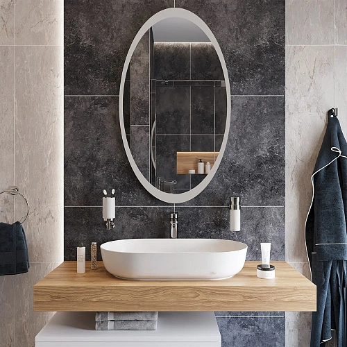 Зеркало DIWO Ярославль 60 с подсветкой, овальное, в современном стиле, сенсорное выключение 543689 Зеркало DIWO Ярославль 60 с подсветкой, овальное, в современном стиле, сенсорное выключение 543689