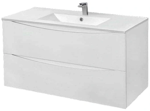 Тумба под раковину Vincea Mia 1200 подвесная, 2 выкатных ящика soft close, G.White VMC-2MC120GW Тумба под раковину Vincea Mia 1200 подвесная, 2 выкатных ящика soft close, G.White VMC-2MC120GW