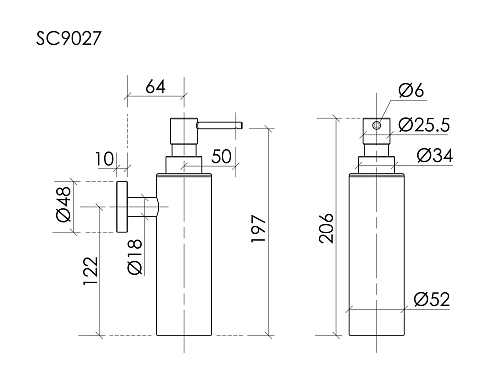 Дозатор жидкого мыла SANCOS Base SC9027BN брашированный никель Дозатор жидкого мыла SANCOS Base SC9027BN брашированный никель