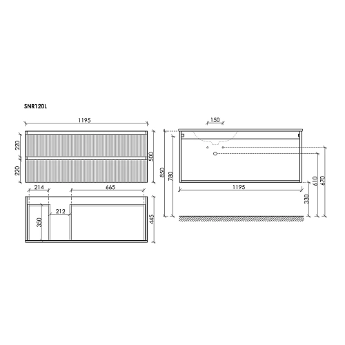 Тумба под раковину SANCOS Snob SNR120LSM R левая 1195х445х500 Doha Soft подвесная Тумба под раковину SANCOS Snob SNR120LSM R левая 1195х445х500 Doha Soft подвесная