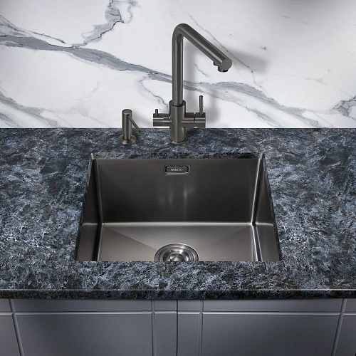 Кухонная мойка Milacio Denia 48 Steel (MC.77449) сталь воронёная Кухонная мойка Milacio Denia 48 Steel (MC.77449) сталь воронёная