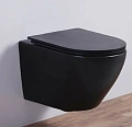 Унитаз подвесной CeramaLux 5177 MB TORNADO черный матовый с крышкой микролифт Унитаз подвесной CeramaLux 5177 MB TORNADO черный матовый с крышкой микролифт