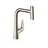 Картинка анонса товара «смеситель для кухни hansgrohe 220, с вытяжным изливом, 1jet 72822800, под сталь»