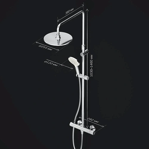 Душевая система AM.PM Like F0780464 термостат, верхний душ d250 мм Душевая система AM.PM Like F0780464 термостат, верхний душ d250 мм