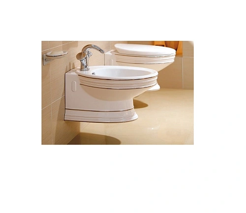 Биде подвесное CeramaLux 1413 белый/хром Биде подвесное CeramaLux 1413 белый/хром