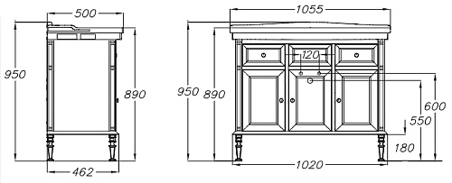 Тумба под раковину Opadiris Кантара 105, белый матовый (под раковину Kirovit Модерн 105) 00-00003680 Тумба под раковину Opadiris Кантара 105, белый матовый (под раковину Kirovit Модерн 105) 00-00003680