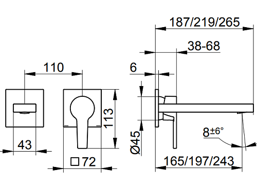 Смеситель для раковины Keuco Edition 11 51116130200, встраиваемый 219 мм Смеситель для раковины Keuco Edition 11 51116130200, встраиваемый 219 мм