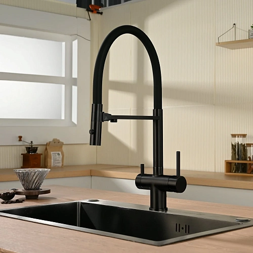 Смеситель для кухни Vincea VKF-120MB, черный Смеситель для кухни Vincea VKF-120MB, черный