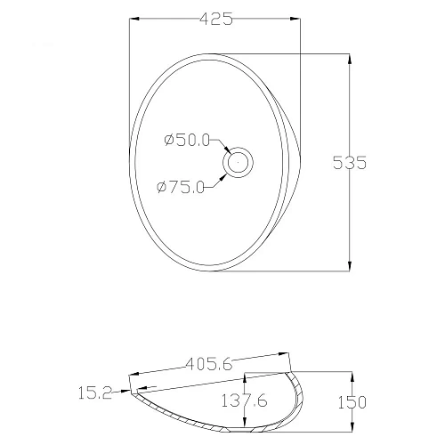 Раковина ABBER Stein AS2616 накладная, белая матовая Раковина ABBER Stein AS2616 накладная, белая матовая