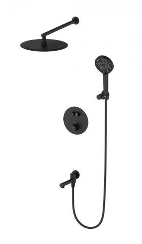 Душевая система Wonzon & Woghand с термостатом, встраиваемая, черный матовый (WW-88929010-MB) Душевая система Wonzon & Woghand с термостатом, встраиваемая, черный матовый (WW-88929010-MB)