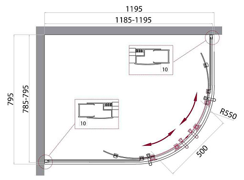 Душевой уголок BelBagno UNO-195-RH-2-120/80-C-Cr 1200x800 мм Душевой уголок BelBagno UNO-195-RH-2-120/80-C-Cr 1200x800 мм