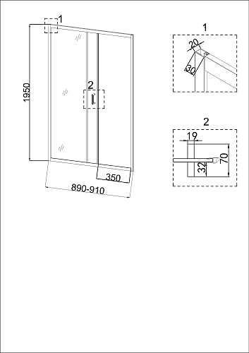 Душевая дверь Niagara Nova NG-42-9AG (90х195) Душевая дверь Niagara Nova NG-42-9AG (90х195)